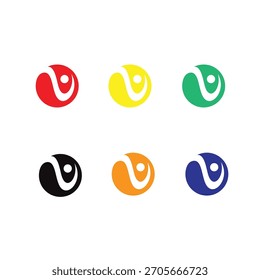 V round element logo design technology