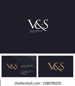 V & S letters Joint logo icon and Business card vector template.