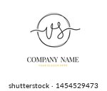 V S VS Initial handwriting logo design with circle. Beautyful design handwritten logo for fashion, team, wedding, luxury logo.