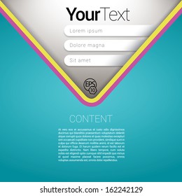 V shape, Blue color edition of a scalable abstract geometric flat gui design for placing objects, images, icons, photos, and content. For print, for desktop, application or for universal use.