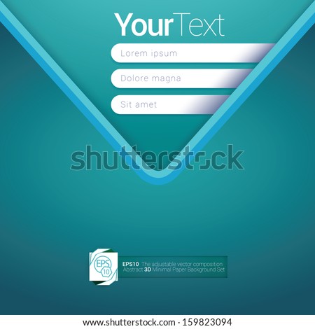 V shape, light blue turquoise edition of a scalable abstract geometric flat gui design for placing objects, images, icons, photos, and content. For print & desktop & application or for universal use.