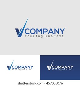 V shape Logo Design Template