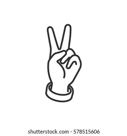 Fingers Hand Signals Mean Peace Vector Stock Vector (Royalty Free ...