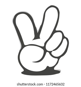 v sign icon,  logo, symbol, isolated on white background. 2D flat Style graphic design. Greyscale color, Vector illustration