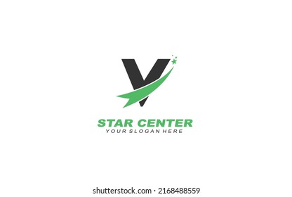 Inspiración en el diseño del logo de la estrella V. Diseño de plantilla de letras vectoriales para marca.