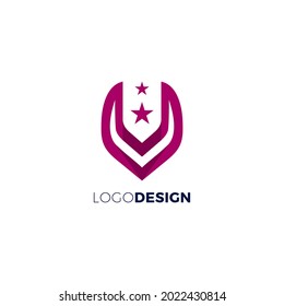 Logotipo de estrella V
diseño simple y limpio
