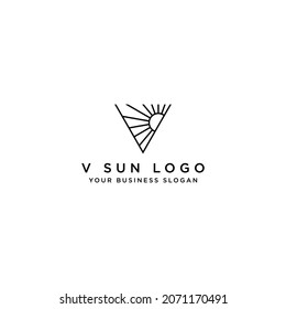 V SUN LOGO DESIGN VECTOR