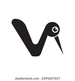V swan logo icon design illustration.