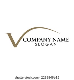 V swoosh logo 1 template