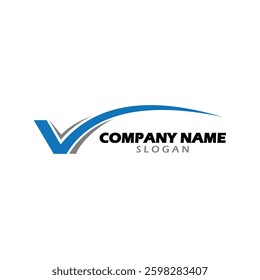 V swoosh logo 9 template