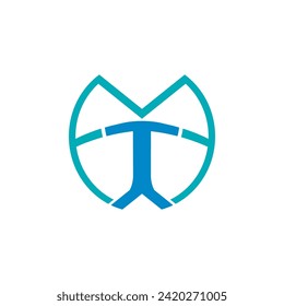 V T Letter Logo Stock Vector