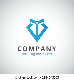 V T Letter Pen Graduate Tie Symbol Student Education Training Certificate Logo Icon
