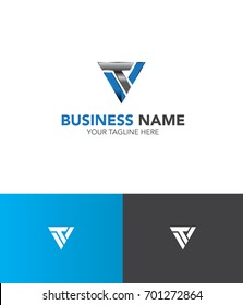 v and t logo vector