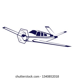 V tail aircraft in straight line vector