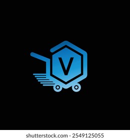 V tech logo design template, V tech logo, V technology vector