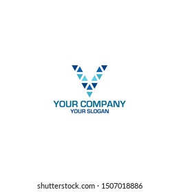 V Tech Logo Design Vector