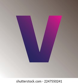 V text gradient color letter mark logo template vector design. colorful logotype V capital letter. Alphabet V letter t-shirt design. 