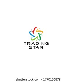 V Trading Star Logo Design Vector