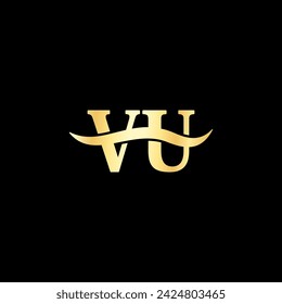 V U letter Elegant art logo minimal design vector of business name branding Monogram Logos