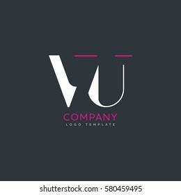 V U letter logo design
