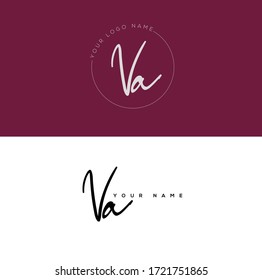 V Va Initial Letter Handwriting Signature Stock Vector (Royalty Free ...