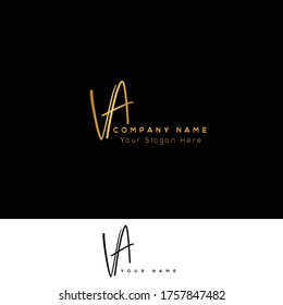  V A VA Initial letter handwriting and signature logo.	
