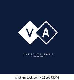 V A VA Initial logo template vector