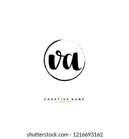V A VA Initial logo template vector