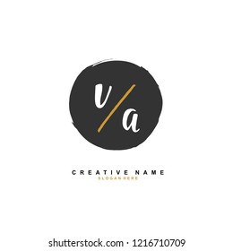 V A VA Initial logo template vector
