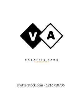 V A VA Initial logo template vector