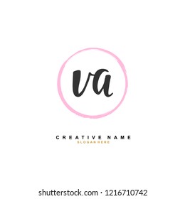 V A VA Initial logo template vector