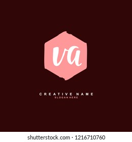 V A VA Initial logo template vector