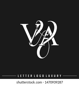 V & A VA logo initial letter luxury vector template.