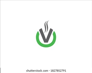 V vape logo. Modern and minimal logo