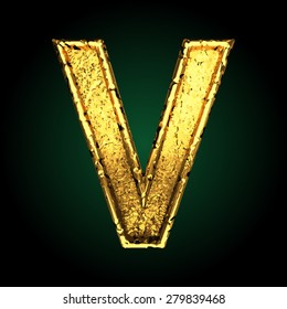 v vector golden letter