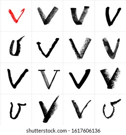 V. Vector letters. Hand drawn letters. Letters drawn using spray can, inkpen, highlighters and others materials. Variety materials, lines and devices. Set of templates.