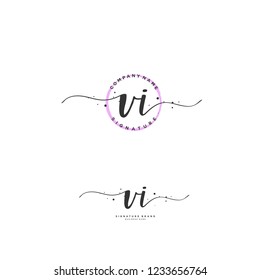 V I VI Initial logo template vector