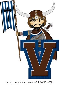 V is for Viking Alphabet Learning illustration