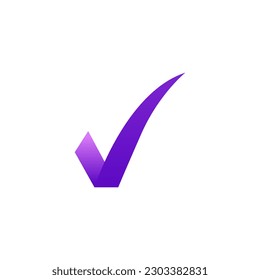 V Violet accept letter vector icon