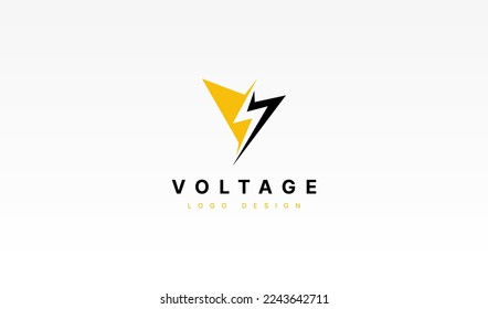 V volt vector logo design. V volt suitable for business and electrical company logos.