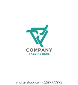 V, VT, TTT letter initial vector logo concept.