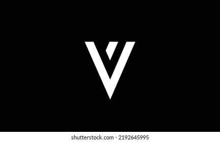  Monograma con el logotipo de las letras abstractas V, VV 