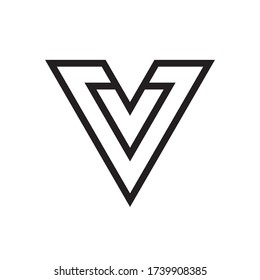V / VV letlter logo design vector