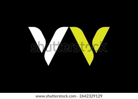 V, W, WV, VW initial letter logo design vector illustration - VV logo.