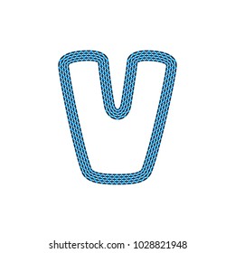 V Webbing Tape Letter Logo Icon Design