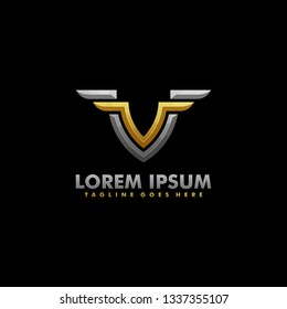 V Wing Concept illustration vector Design template. Suitable for Creative Industry, Multimedia, entertainment, Educations, Shop, and any related business