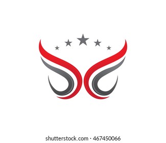 V Wing Logo Template vector icon design