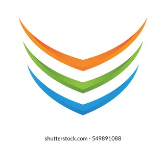 V Wing Logo Template vector icon design