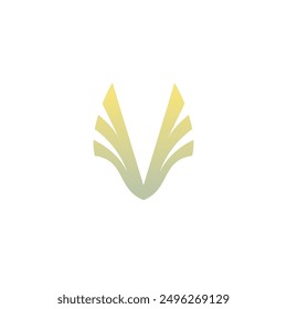 V Wings Logo Vector Illustration. V Initial Icon