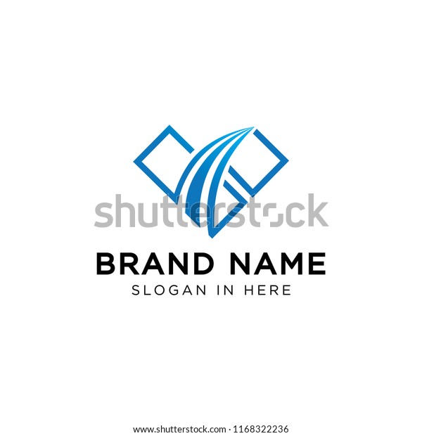 V Word Logo Insurance Company Cool Royalty Free Stock Image